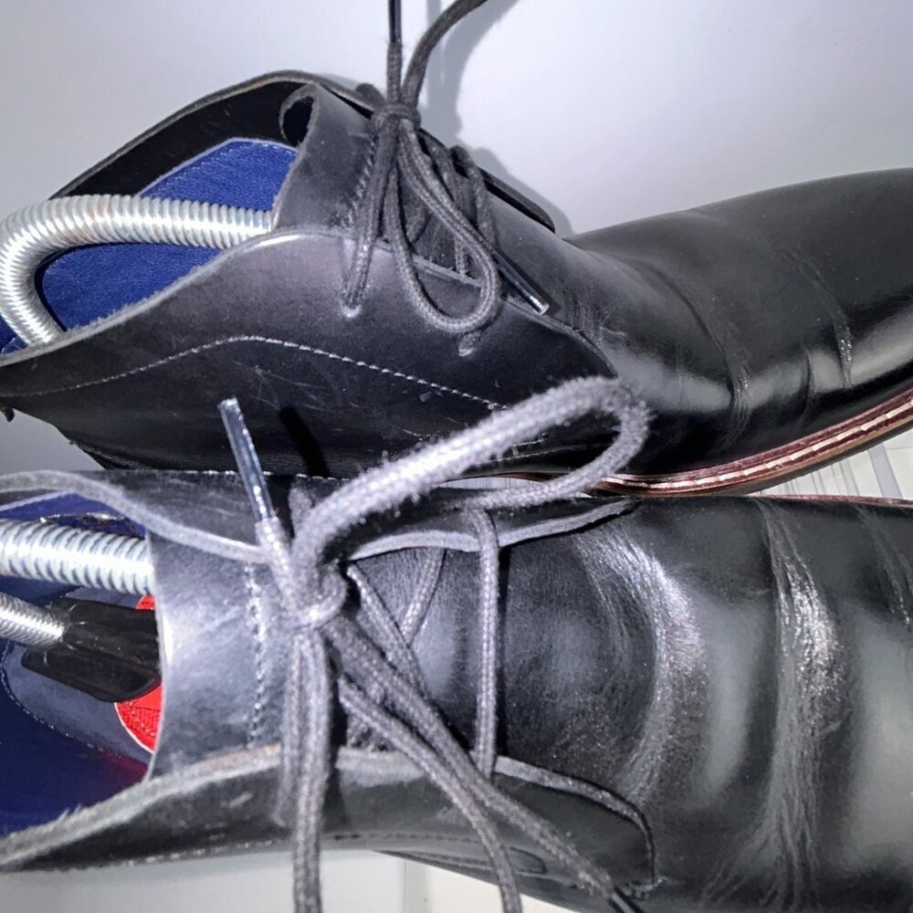 Ted Baker Crint Leather Chukka Boot Black Red Stitching Size EU45, US 12 - Picture 8 of 16